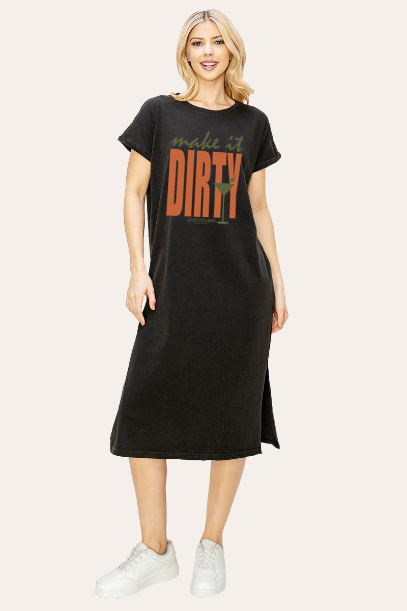 Make It Dirty Martini Graphic Women's Midi Dress