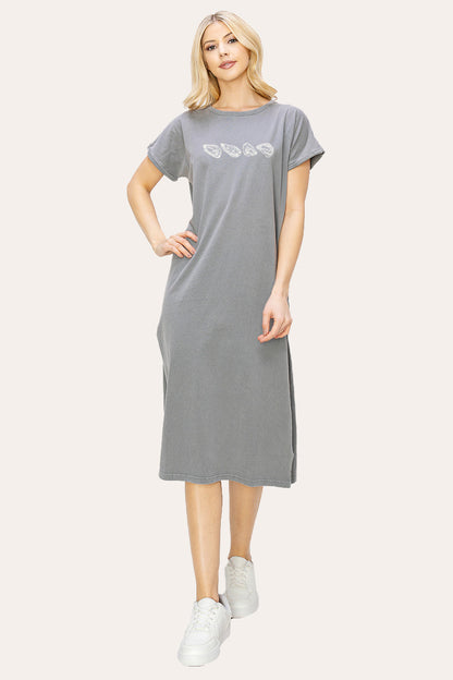 Oyster Coastal Graphic Women's Midi Dress