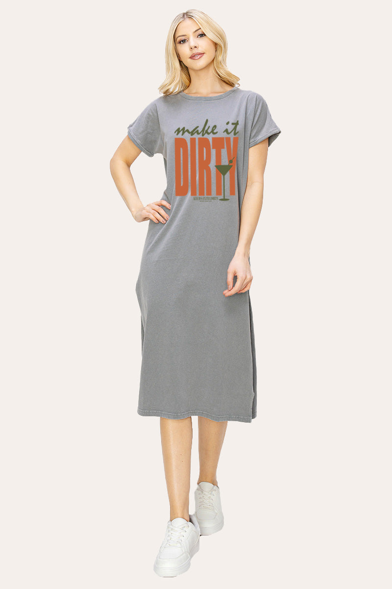 Make It Dirty Martini Graphic Women's Midi Dress