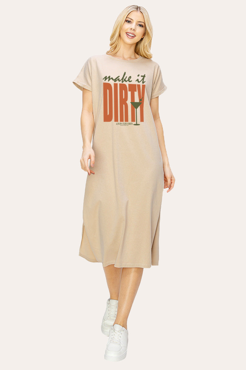 Make It Dirty Martini Graphic Women's Midi Dress
