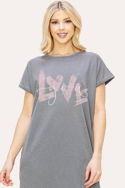Love You Heart Graphic Women's Midi Dress