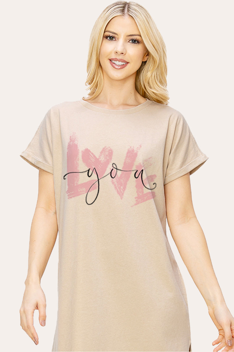 Love You Heart Graphic Women's Midi Dress