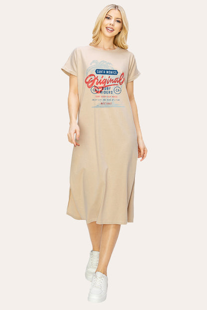 Santa Monica Surf Riders Graphic Women's Midi Dress
