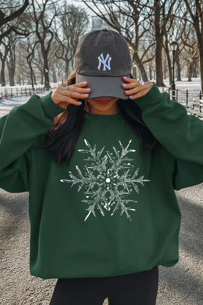 snowflake winter graphic sweatshirt