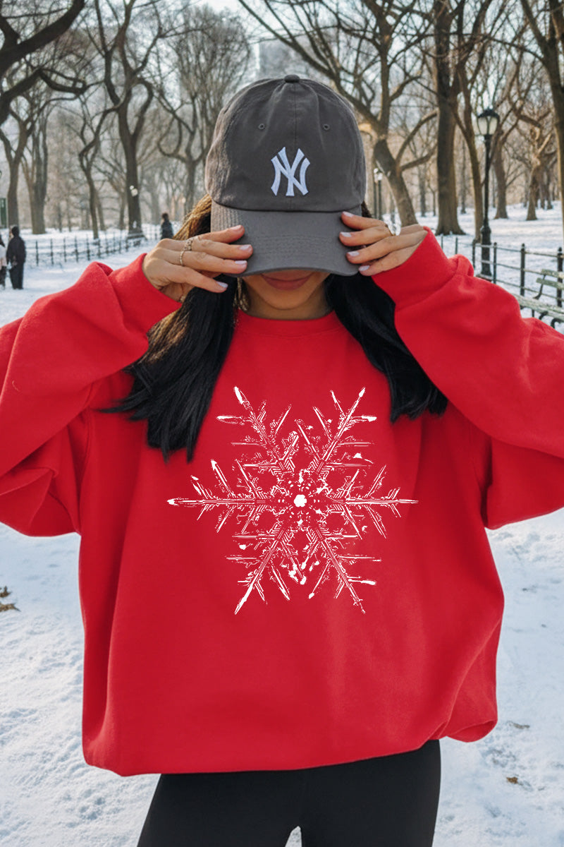 snowflake winter graphic sweatshirt